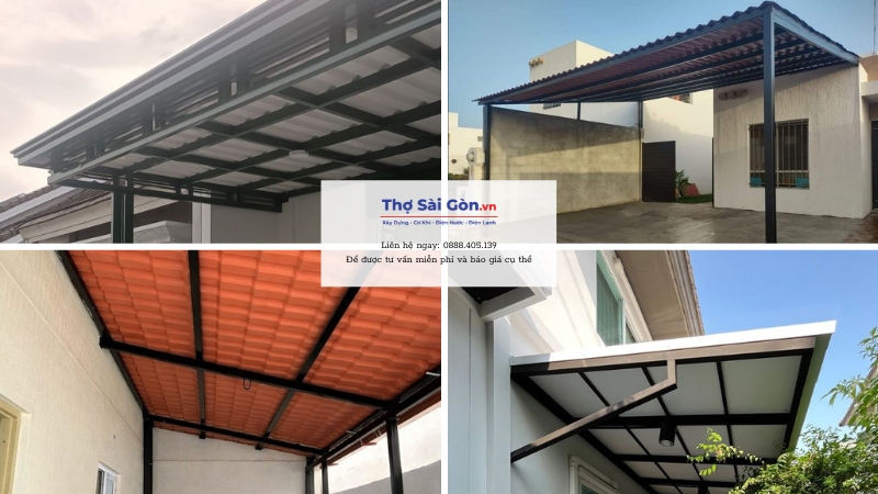 Làm Mái Hiên Tại Quận 9 - Báo Giá, So Sánh Vật Liệu Và Tư Vấn Chọn Loại Phù Hợp 2 Các loại mái hiên phổ biến hiện nay tại quận 9