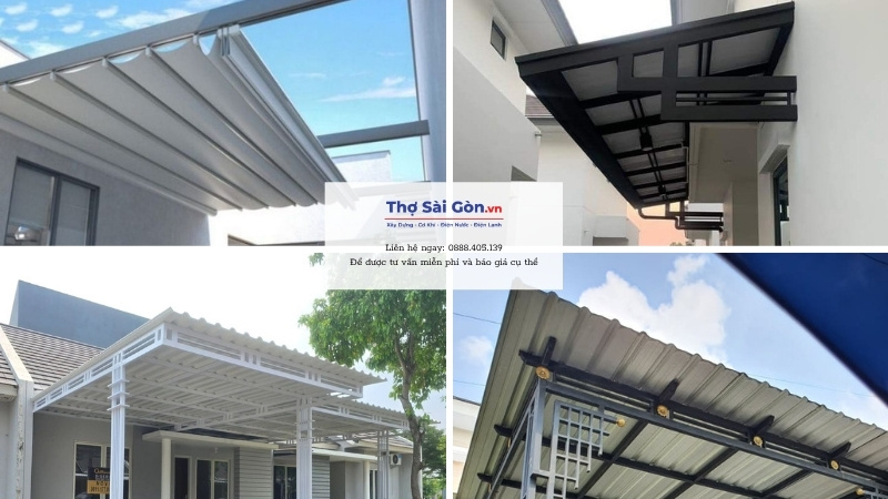 Thợ Thi Công Làm Mái Hiên Tại Quận 11 2 Các loại mái hiên phổ biến tại Quận 11