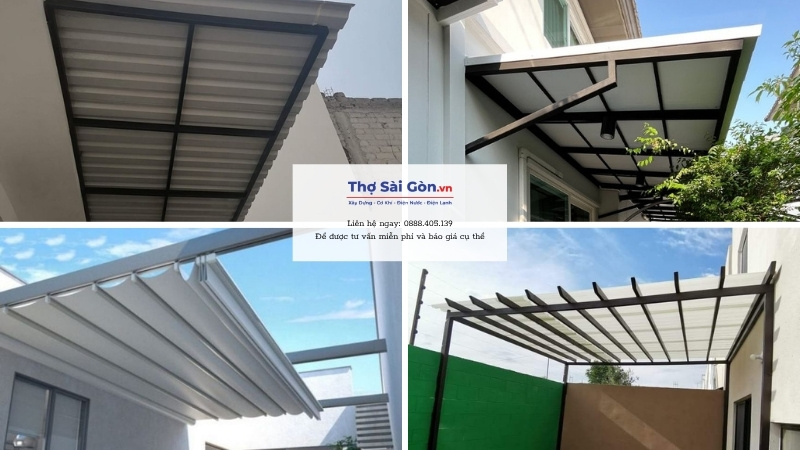 Làm Mái Hiên Tại Tân Bình - Báo Giá & Tư Vấn Chi Tiết 2 Các loại mái hiên phổ biến tại Tân Bình