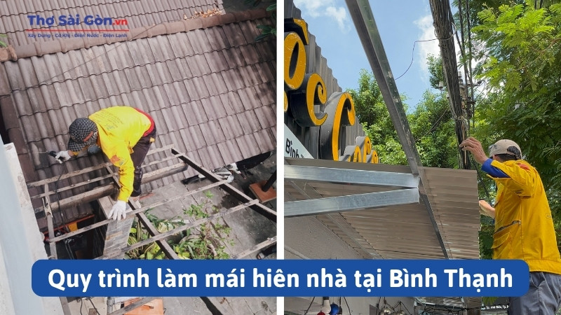 Làm mái hiên tại Bình Thạnh - Giá bao nhiêu, chọn loại nào phù hợp? 3 Quy trình làm mái hiên nhà tại Bình Thạnh
