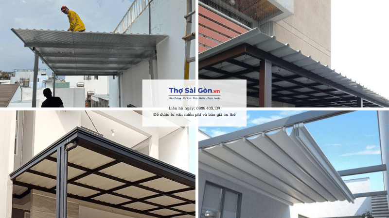 Làm mái hiên tại Bình Dương bền đẹp, thi công theo yêu cầu 2 Các loại mái hiên được sử dụng phổ biến tại Bình Dương