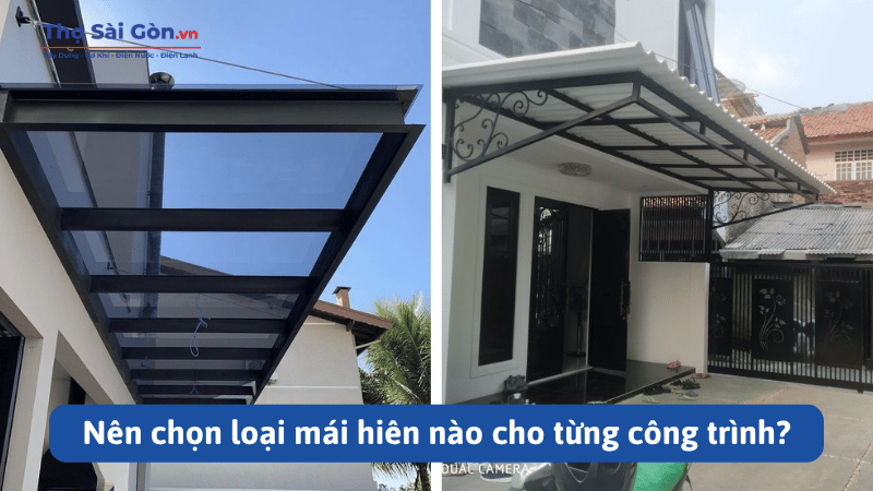 Làm mái hiên tại Bình Dương bền đẹp, thi công theo yêu cầu 3 Nên chọn loại mái hiên nào cho từng công trình?