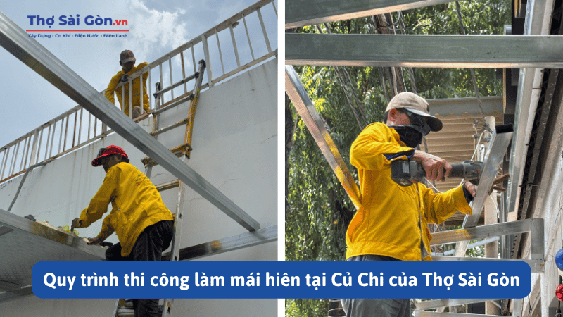 Quy trình thi công làm mái hiên tại Củ Chi